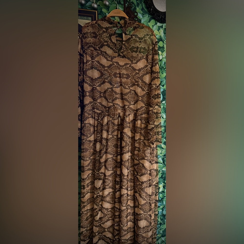 Snake print maxi dress